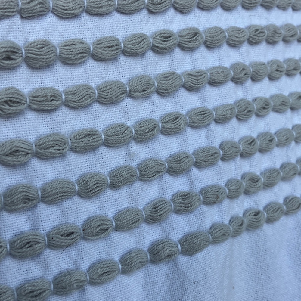 Caro Home 100% cotton shower curtain with woven accent blue, gray, white perfect - Picture 5 of 11